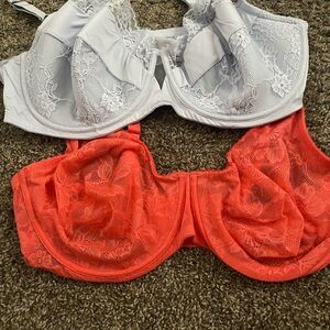 Adore Me Lace Bra Set - light purple and pink